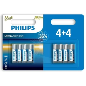 Батарейка Philips Ultra Alkaline щелочная AA блистер, 8 шт, LR6E8B/10 UA